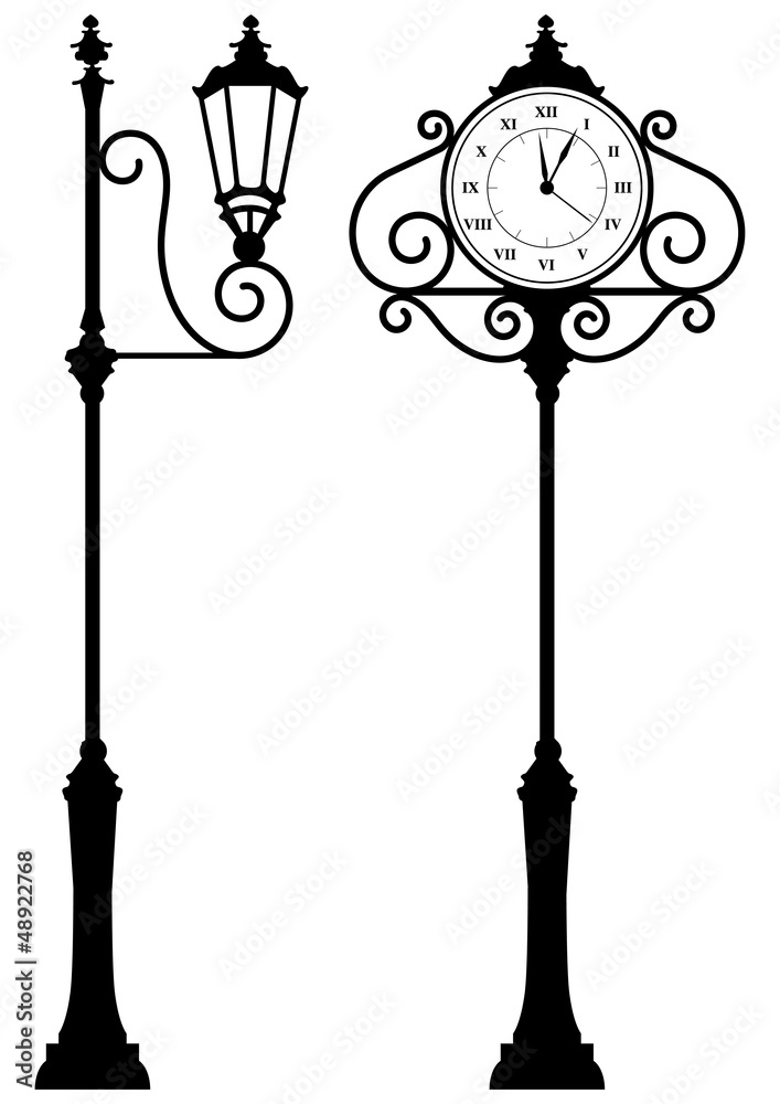 outdoor clock and lantern