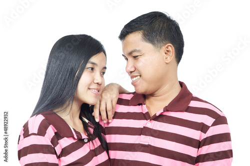 happy attractive asian couple