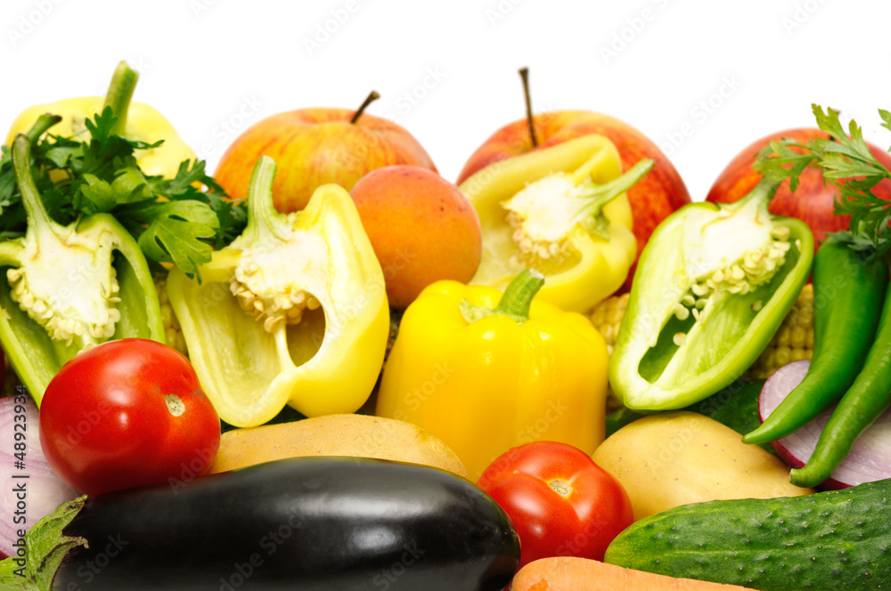 vegetables on white vegetables on white