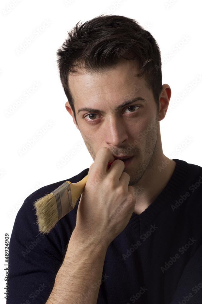 Man holding a paint brush