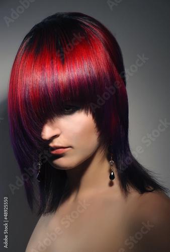 portrait of a beautiful girl, professional hair coloring