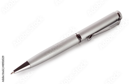 Silver pen isolated on a white background Fototapete