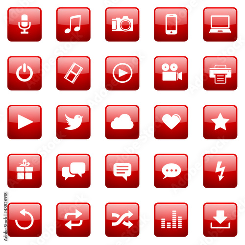 Vektor Icons / Buttons - Red (02)