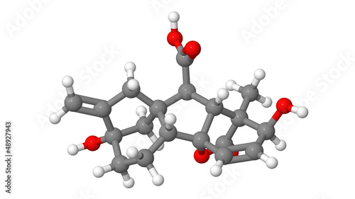 Картината върху платно Plant hormone - Gibberellin - A3 - molecular model