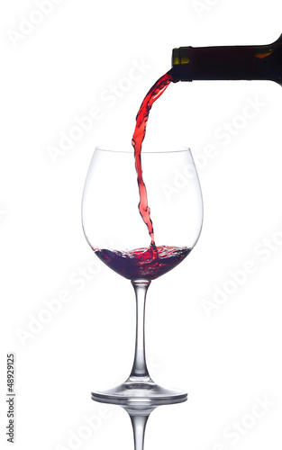 Red wine pouring