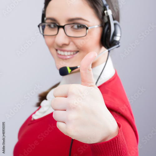 Positive support operator smiling photo