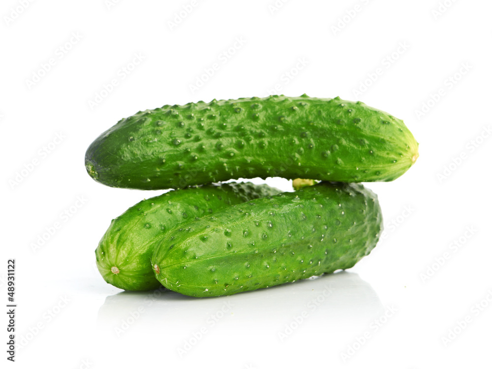 green cucumbers isolated on white background green cucumbers isolated on white background