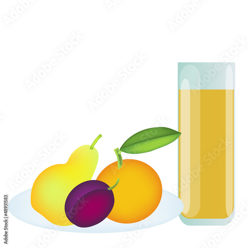 Fruits and juice illustration