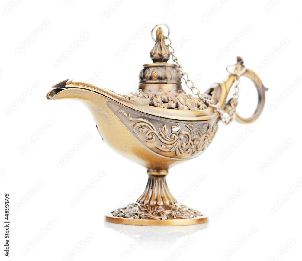 Aladdin magic lamp isolated on white Aladdin magic lamp isolated on white