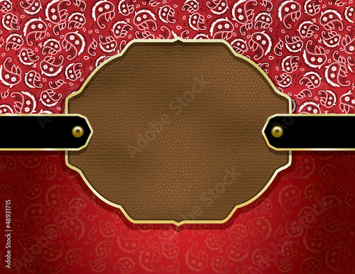 Paisley and Leather decorative badge background