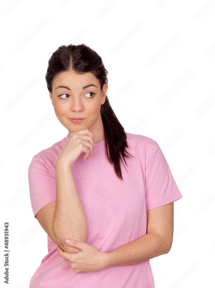 Pensive brunette girl Pensive brunette girl
