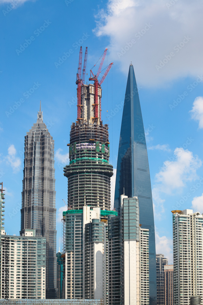 Fototapeta premium closeup of highrise buildings