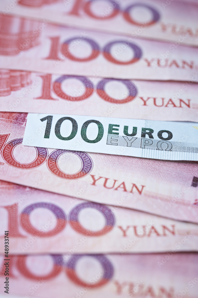 Obraz premium Yuan and Euro