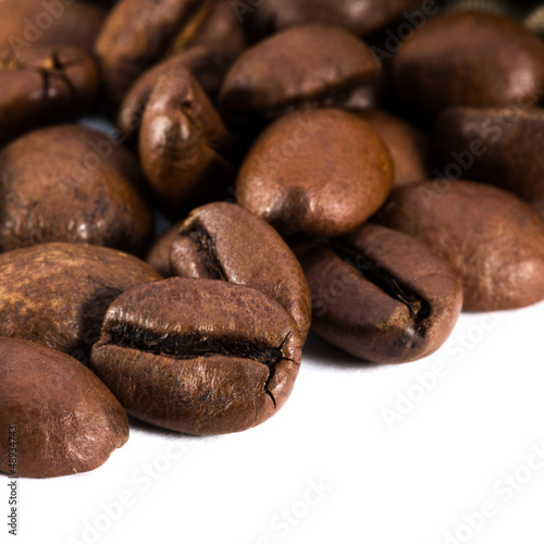 Coffee in a sack on a white background