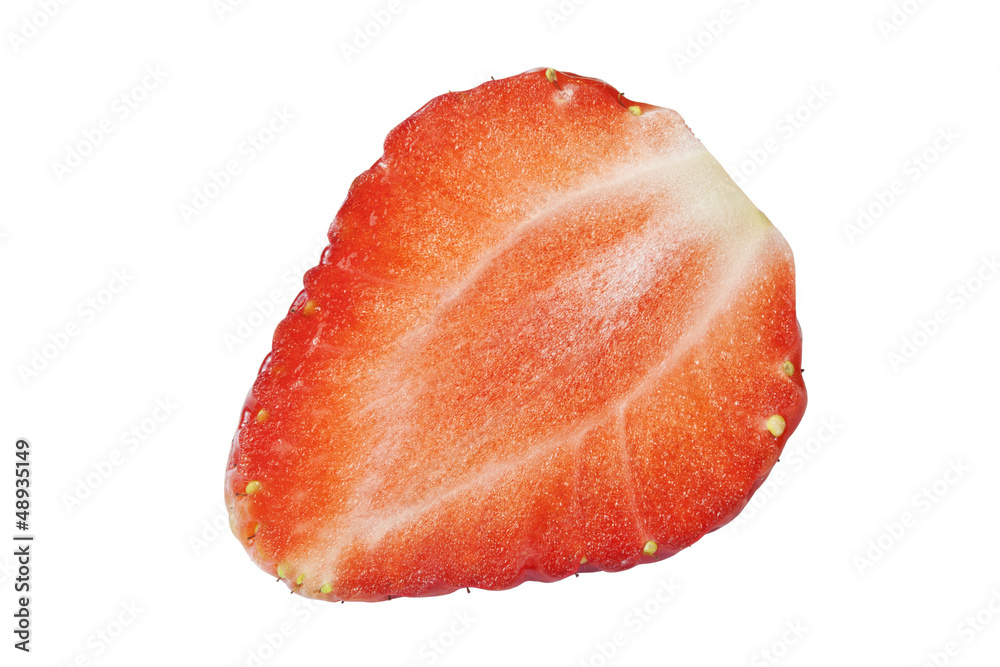 Half of strawberry isolated on white background Half of strawberry isolated on white background
