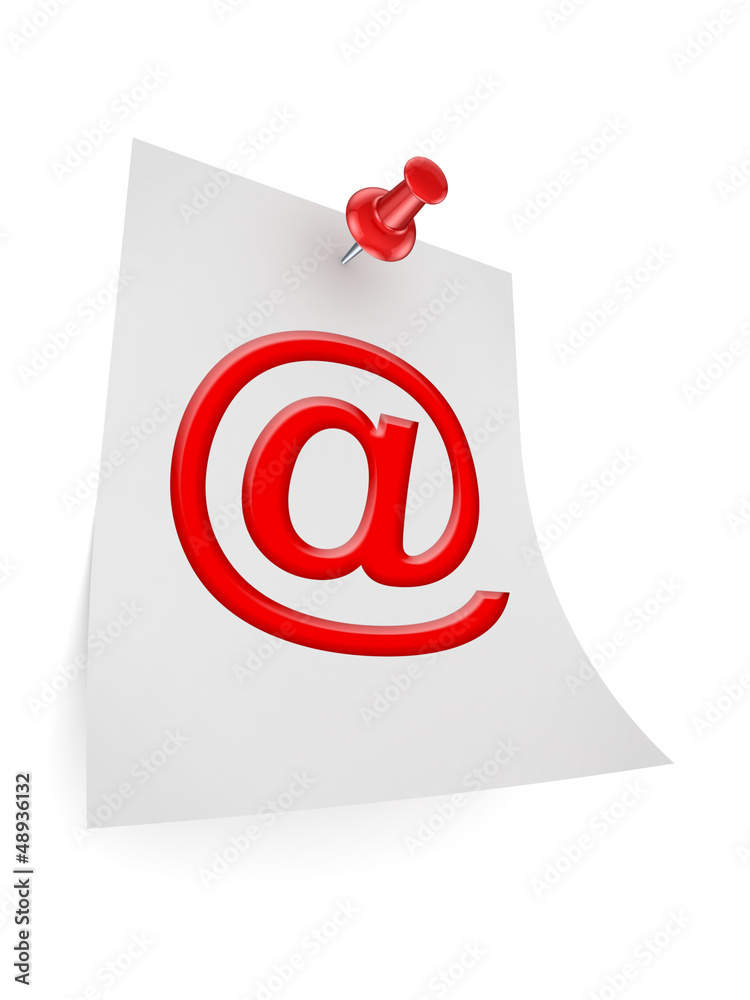 AT symbol on a paper. AT symbol on a paper.