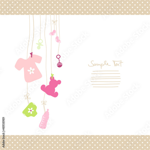 Hanging Baby Symbols Shirt Girl Dots Border #48938989