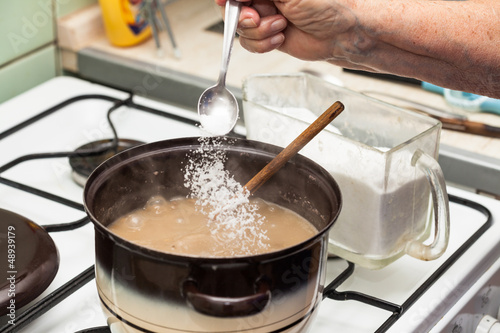 Pouring salt
