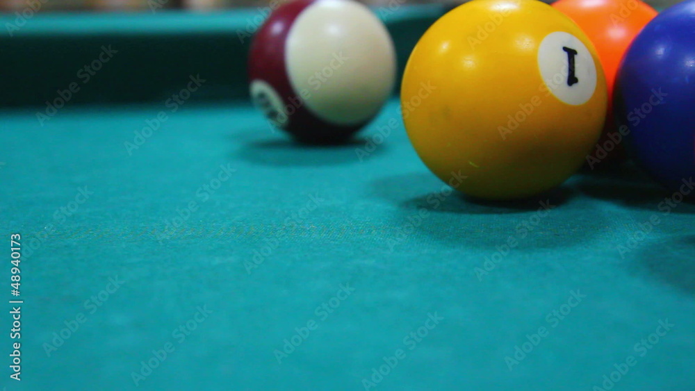billiard game close-up