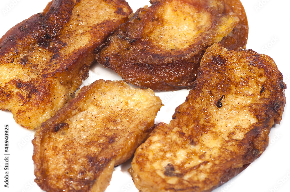 plate of delicious homemade French toast, torrijas plate of delicious homemade French toast, torrijas
