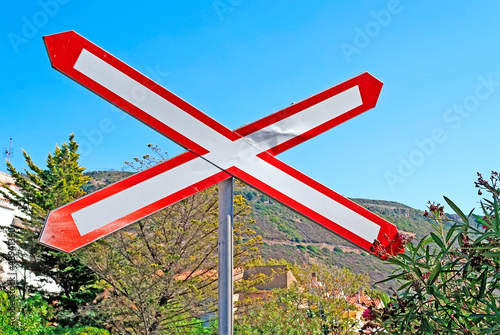 Fotografie level crossing sign