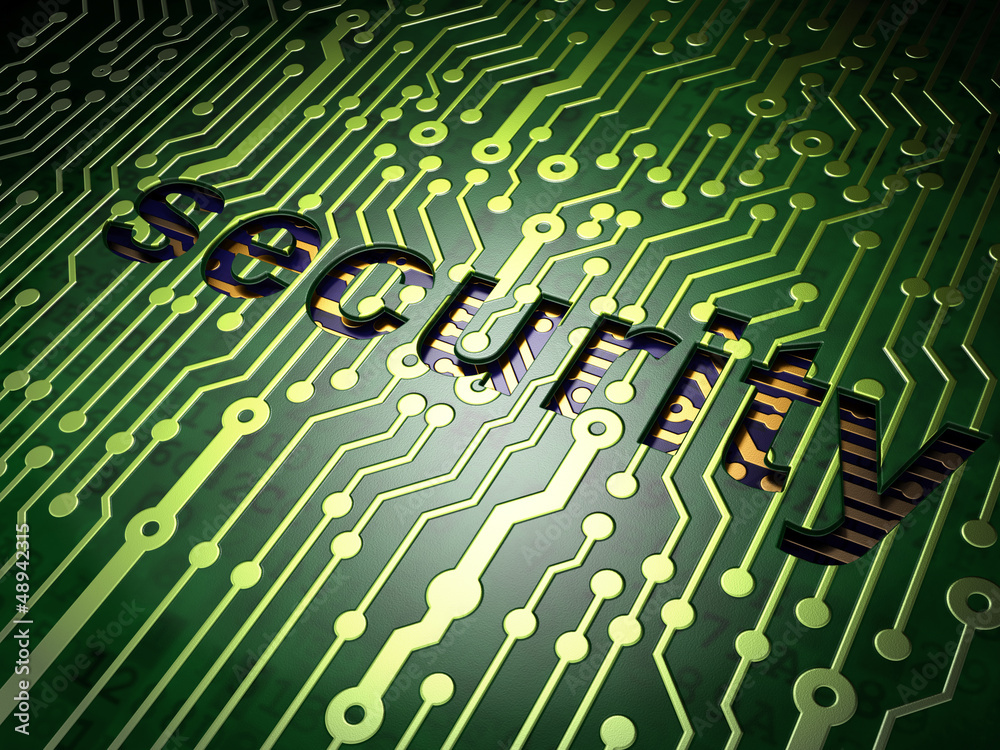 Privacy concept: circuit board with word Security Privacy concept: circuit board with word Security