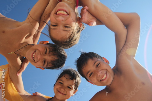 Portrait of happy kids representing youth and fun