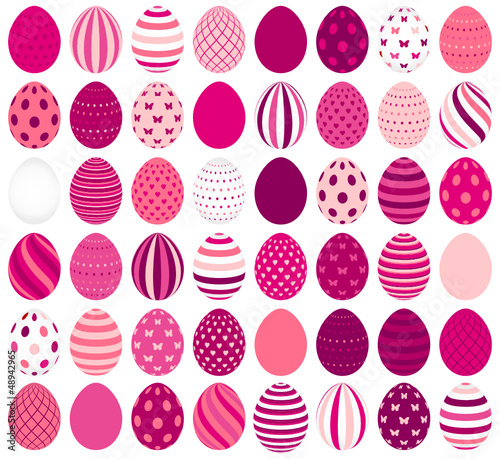 48 Easter Eggs Pattern Pinkmix