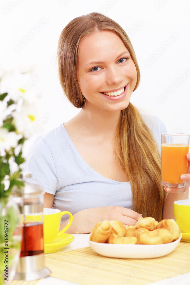 Beautiful young woman drinking tea Beautiful young woman drinking tea