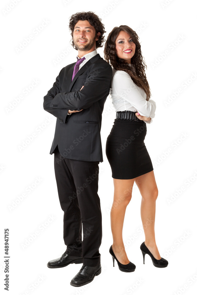 Businessman and businesswoman