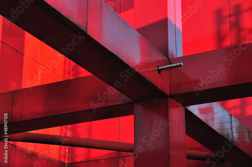 Red metal construction photo
