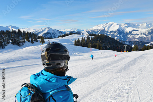 Ausblick Alpen-Skigebiet photo