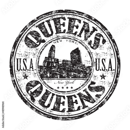 Queens grunge rubber stamp