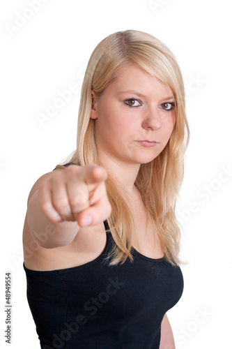 Pointing woman