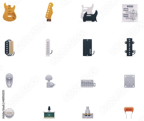 Vector guitar parts icon set