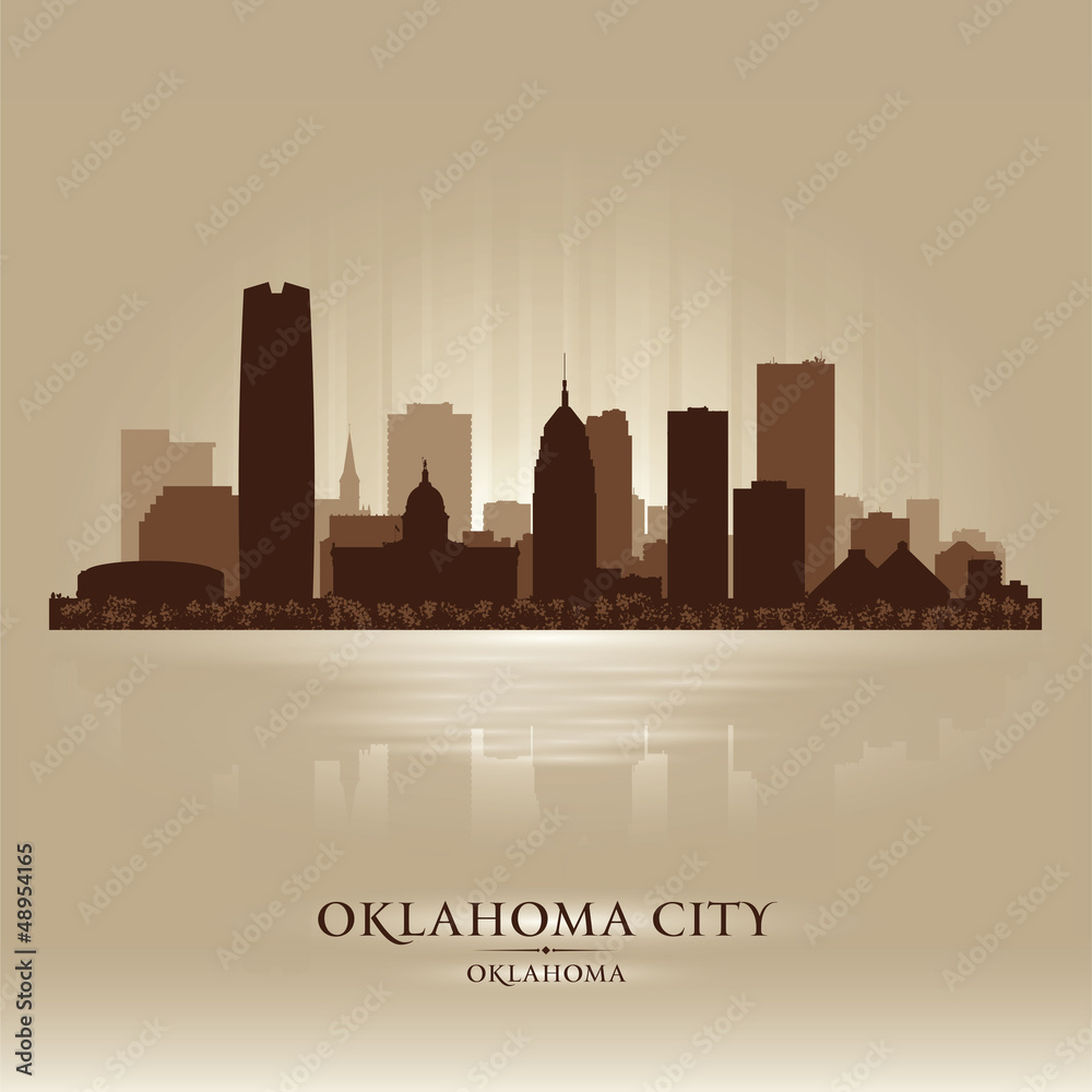 Fototapeta premium Oklahoma City skyline silhouette