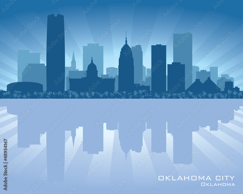 Fototapeta premium Oklahoma City skyline silhouette