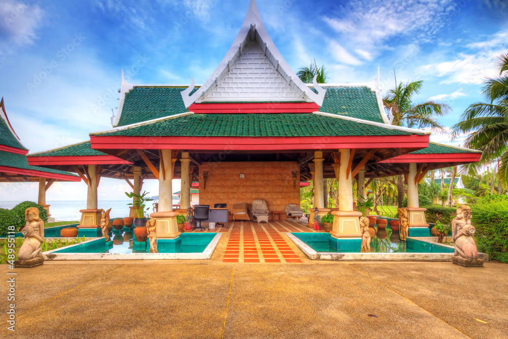 Oriental architecture at the beach in Thailand