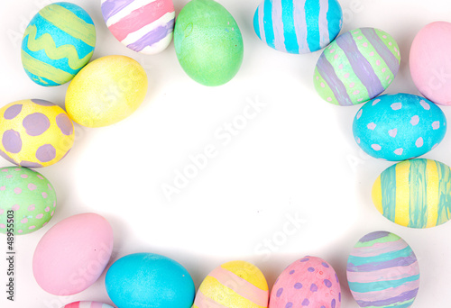 Easter eggs on a white background