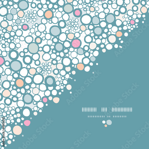 Vector colorful bubbles corner seamless pattern background with