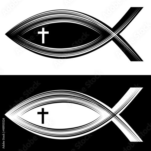 Scratchboard Christian Fish