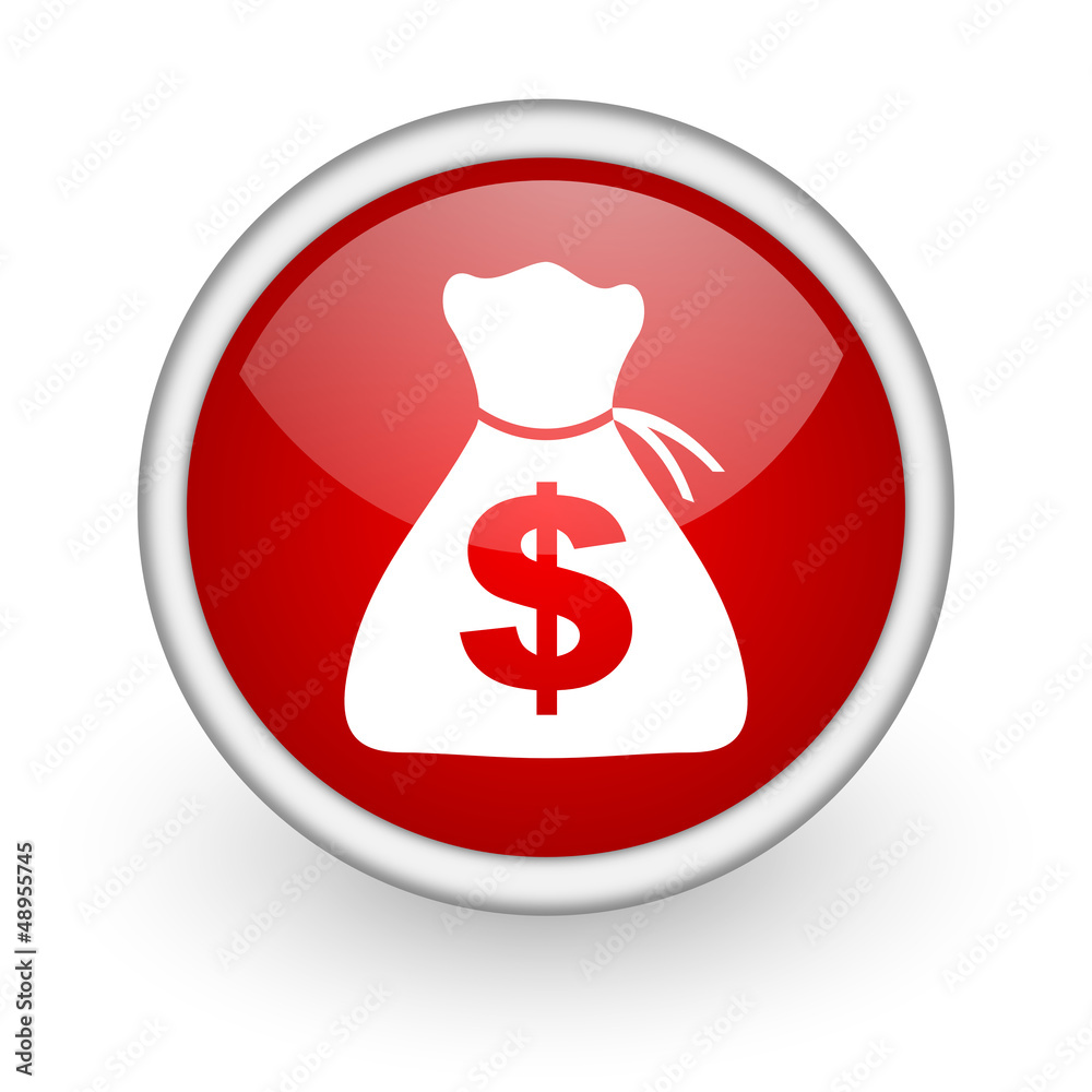 money red circle web icon on white background money red circle web icon on white background