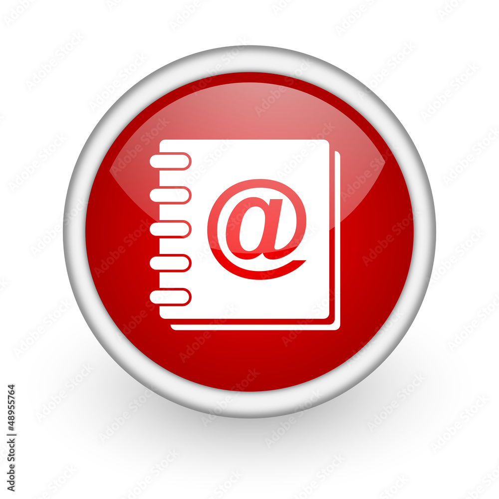 address book red circle web icon on white background address book red circle web icon on white background