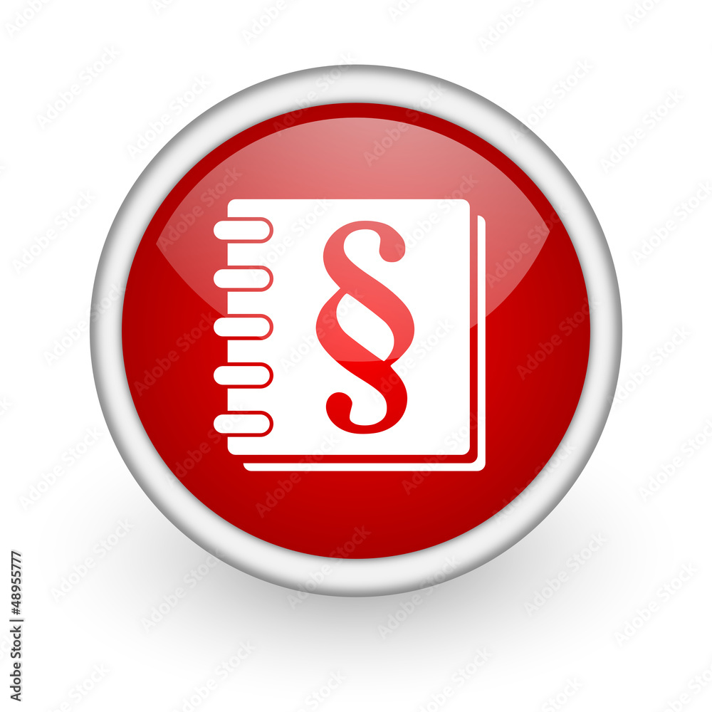 law red circle web icon on white background law red circle web icon on white background