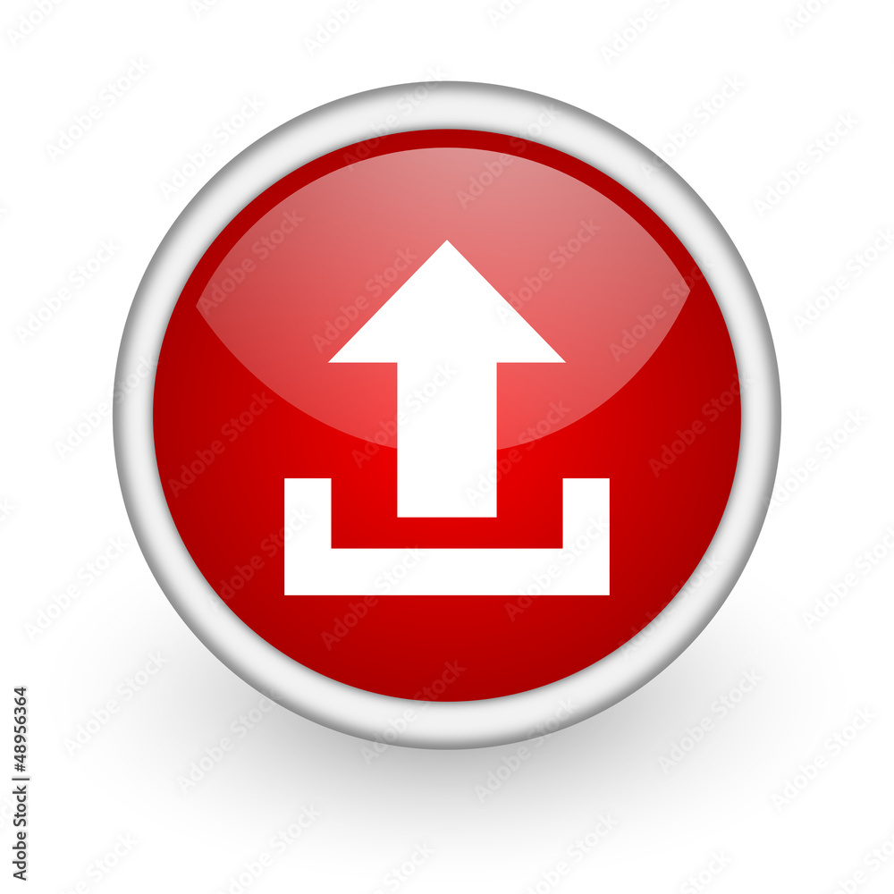 upload red circle web icon on white background upload red circle web icon on white background