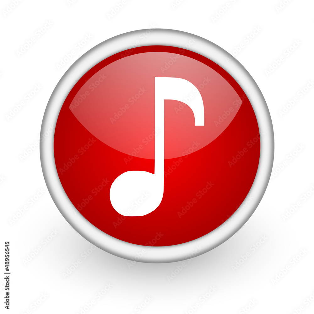 music red circle web icon on white background music red circle web icon on white background