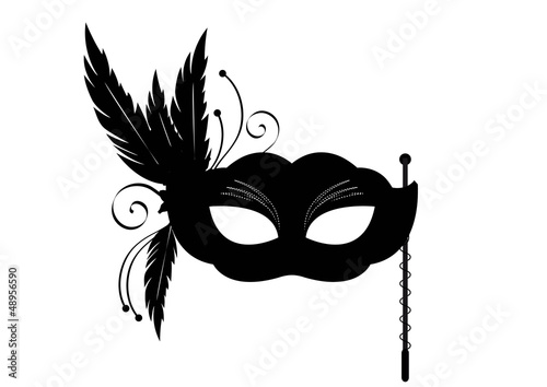 Sticker masque venise noir - Carnaval photo