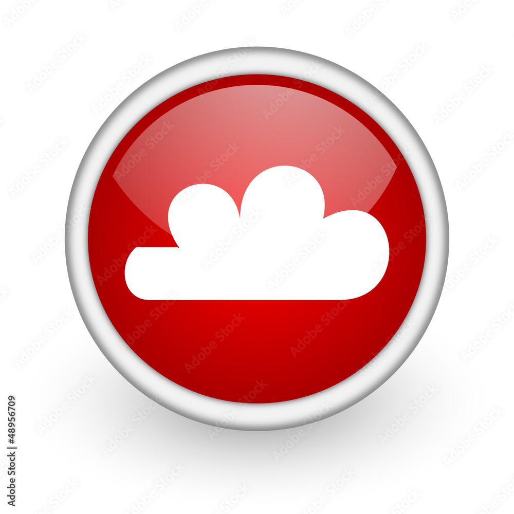 weather forecast red circle web icon on white background weather forecast red circle web icon on white background