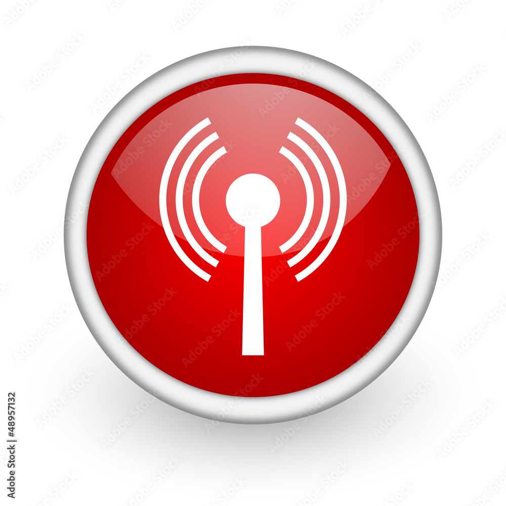 wifi red circle web icon on white background wifi red circle web icon on white background