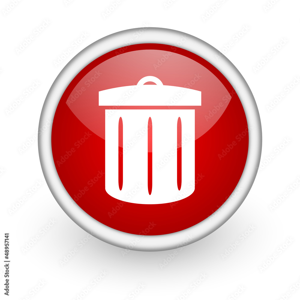 recycle red circle web icon on white background recycle red circle web icon on white background